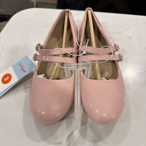 Cat & Jack Girls Pink Mary Jane Flats Strap Buckle Comfort Cushioned Size 3